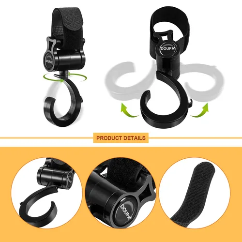 Vista 3 de Ganchos para cochecito de bebé, prácticos accesorios para cochecito de mamá, ganchos para colgar bolsas de pañales, bolsos, organizador
