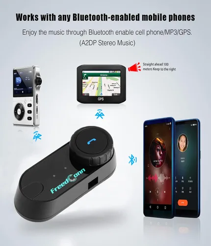 Vista 5 de FreedConn TCOM VB - Auriculares Bluetooth para motocicleta, sistemas de comunicación de casco de 2 vías 800M, casco intercomunicador Bluetooth