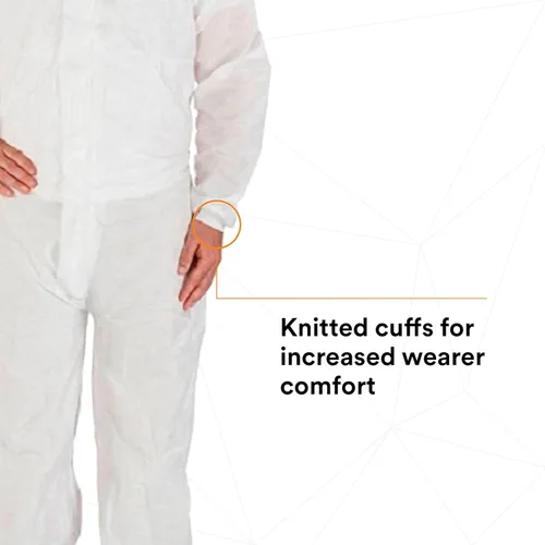 Vista 2 de 3M - Overol desechable de protección, paquete a granel de 25 unidades, con capucha con puños de punto, protección contra salpicaduras de líquidos