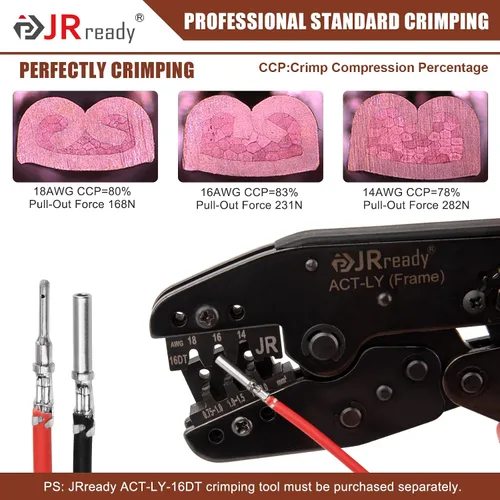 Vista 8 de JRready DW1017 Kit de conectores DT de 2 pines IP68 16-18 AWG, pines