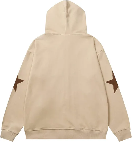 Vista 2 de Aelfric Eden Sudadera de gran tamaño con capucha de esqueleto con cremallera para hombre, sudadera con capucha vintage con cuello redondo