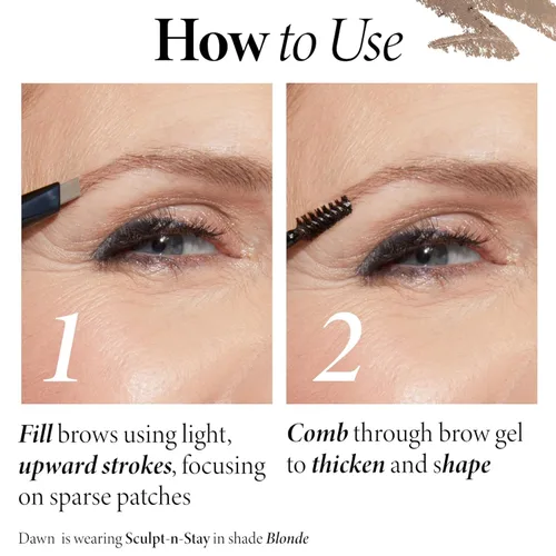 Vista 6 de LAURA GELLER NEW YORK Sculpt-n-Stay - Lápiz impermeable para cejas y gel - Rubio