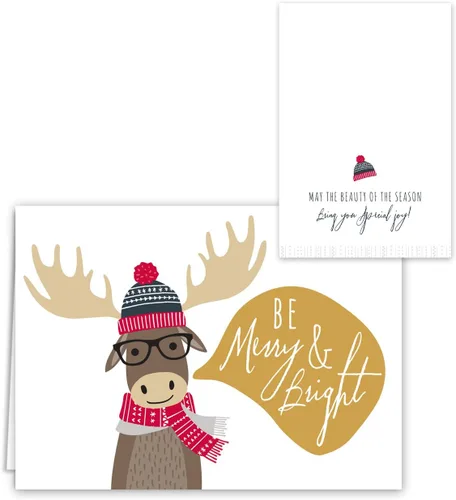 Vista 3 de Canopy Street Tarjetas navideñas de animales del bosque, 36 tarjetas con sobres blancos, 6 diseños de animales del bosque de invierno, versos