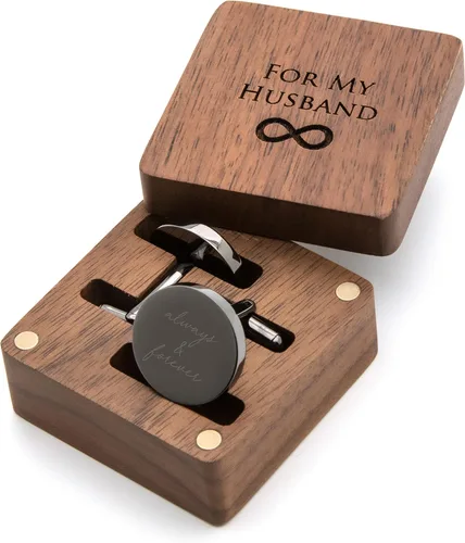 MUUJEE Gemelos con caja de regalo de madera grabada