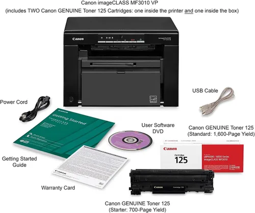 Vista 8 de Canon imageCLASS MF3010 VP - Impresora láser multifunción monocromática con cable con escáner, copiadora, cable USB incluido, rendimiento de tóner