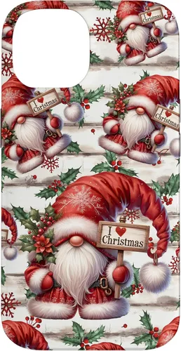 Vista 4 de iPhone 16 Love Christmas Gnomo Shabby Chic Decoración para mujer Bonita funda de Navidad