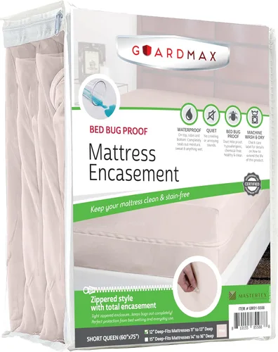 Vista 39 de Guardmax Funda de colchón de punto con cremallera, tamaño Queen, impermeable y a prueba de chinches, ropa de cama cómoda, suave y silenciosa