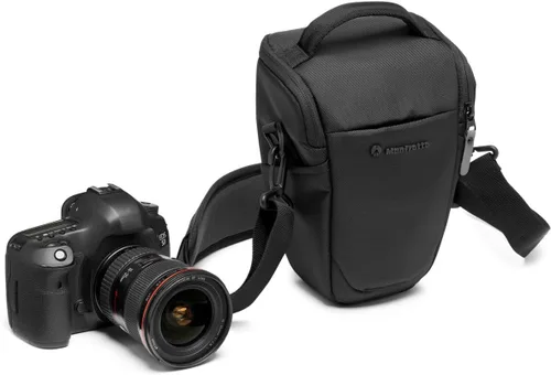 Vista 4 de Manfrotto Advanced Holster M III, funda para cámara sin espejo con lente, bolsa para cámara con soporte para trípode y cubierta para lluvia