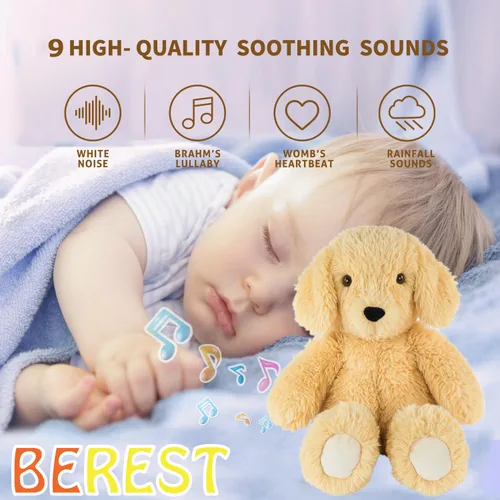 Vista 2 de BEREST Chupete para dormir para bebés con sensor de llanto, juguete para calmar a los perros, ayuda para dormir, ruido blanco, animal de peluche