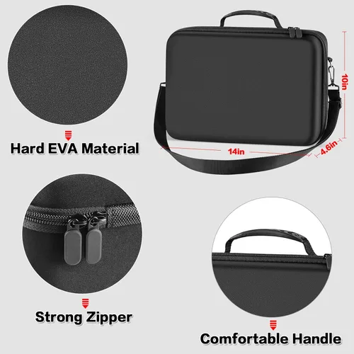 Vista 4 de Hard Carrying Case for Meta for Oculus Quest 2 All-in-One VR Gaming Headset and Touch Controllers, Travel Storage Bag with Silicone Face Cover &