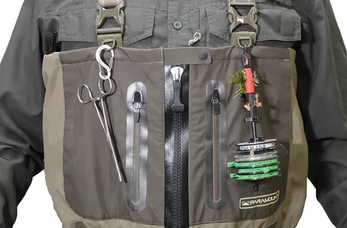 Vista 3 de Paramount Outdoors Deep Eddy - Vadeador de pesca transpirable con cremallera y calcetines de pecho