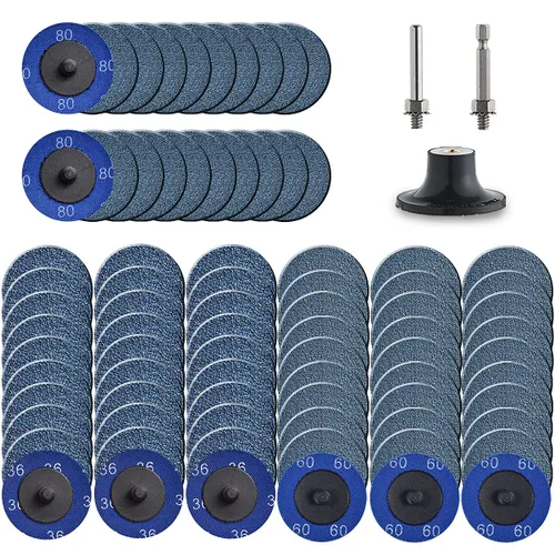 Vista 8 de Quick Change Grinding Disc, 50 Pcs 2 inch Sanding Discs, Zirconia Coated Roll Lock Disc for Surface Prep (36 Grit)