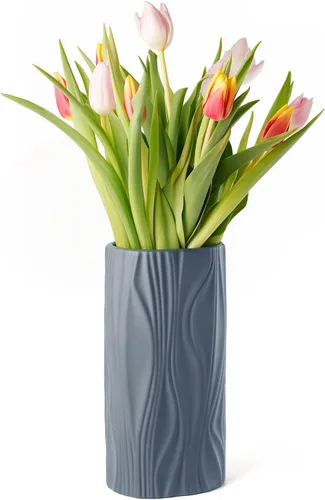 Vista 9 de Florero negro – Jarrón de cerámica moderno para decoración del hogar – Jarrón negro mate para sala de estar – Jarrones boho para hierba