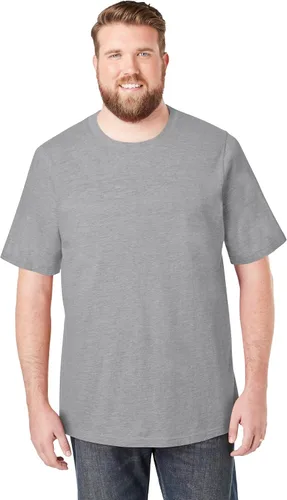 Vista 22 de KingSize Big & Tall - Camiseta ligera, sin encogimiento, con cuello redondo para hombre Gris Caliente Carbón