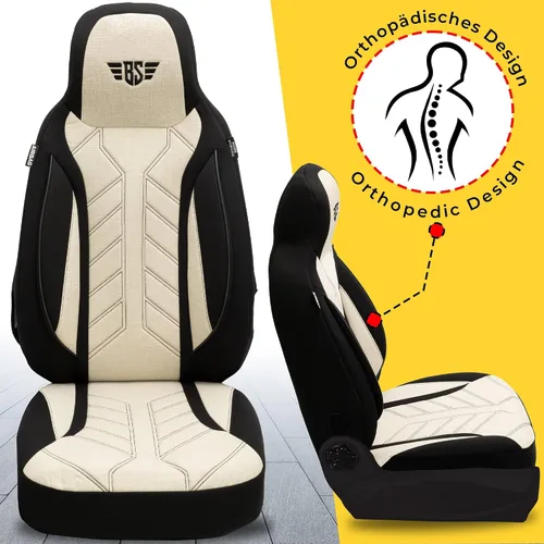 Vista 8 de Bremer SITZBEZÜGE Cubiertas protectoras para Ford Tourneo Transit Connect 2 PLKT207 PLKT207 - Negro/Beige