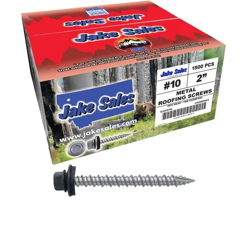 Vista 250 de Tornillos para techos de metal gris ABC 10 x 1 - Cabezal hexagonal - Arandela EPDM - Arandela de arranque automático/roscado - 1 bolsa - 250