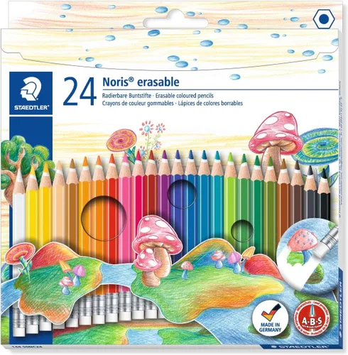 Staedtler 144 50NC24 Noris Club - Lápices borrables para colorear, varios colores, paquete de 24