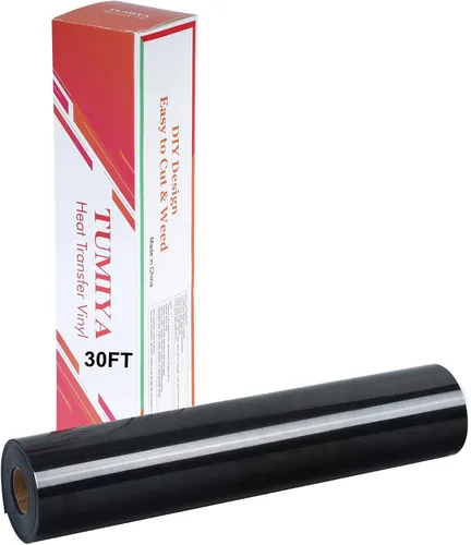 Vista 41 de TUMIYA Rollo de vinilo de transferencia de calor, 12 pulgadas x 14 pies, vinilo HTV negro para camisetas de vinilo HTV (negro, 14 pies)