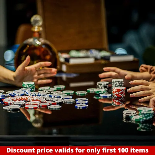 Vista 7 de Bowtie - Juego de póquer de madera con regalo de cartas, 300 fichas de póquer ponderadas profesionales con estuche de madera de nogal, regalo único