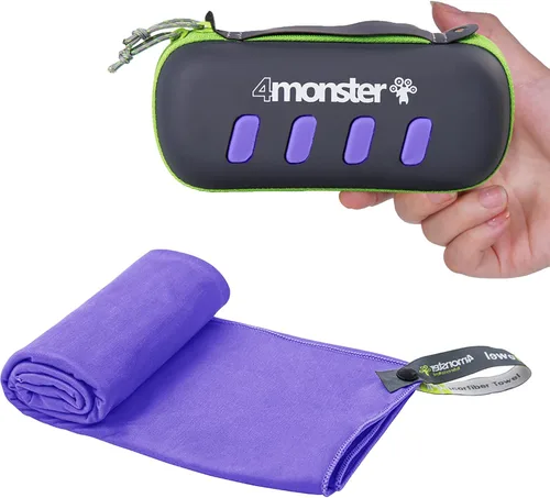 Vista 15 de 4Monster Toalla de camping súper absorbente, toalla de microfibra de secado rápido, ultra compacta y suave, toalla de viaje ligera para mochileros