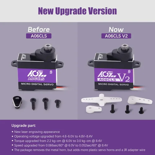 Vista 4 de AGFRC Mini-Z - Servo de micro dirección para automóvil, 0.23 oz de alta velocidad, engranaje de metal completo, mini servo digital sin núcleo