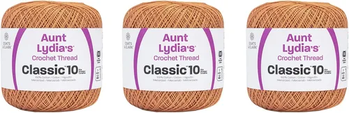 Vista 18 de Aunt Lydia Classic Crochet - Paquete de 3 unidades de 350y/1,049.9 ft - Blanco Antiguo