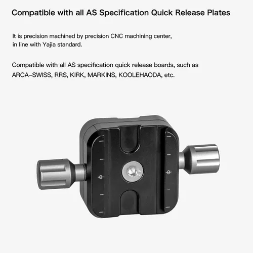 Vista 4 de koolehaoda QR-50B Abrazadera de placa de liberación rápida Adaptador de doble abrazadera compatible con Arca Swiss Plate RRS Rail Plate Nodal Slide
