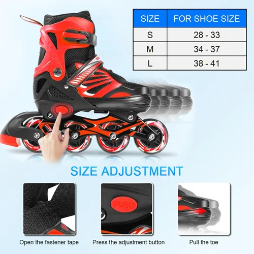 Vista 3 de Kids Inline Skates with Light Up Wheels, Adjustable Size for Girls Boys, ABEC-7 Bearings