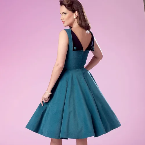 Vista 5 de Simplicity SS9286A5 - Paquete de vestido plegable para mujer, patrón de costura con código 9286, tallas 6-14, color blanco