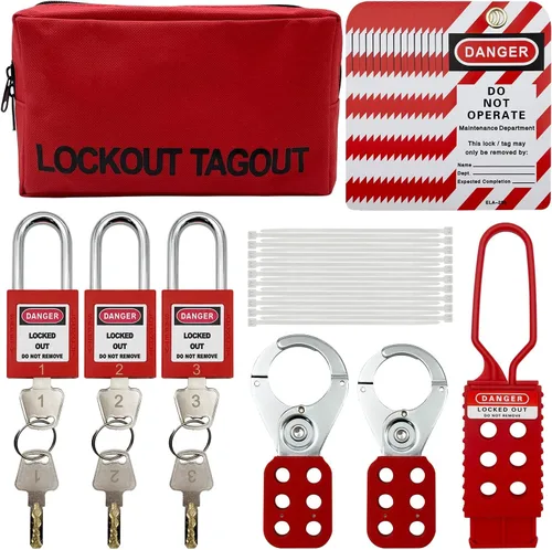 Vista 8 de Kit de Bloqueo y Etiquetado - Abrazadera para Disyuntor de Circuito, Abrazaderas de Grupo, Etiqueta, Disyuntor Universal Multi-Pole con Bolsa
