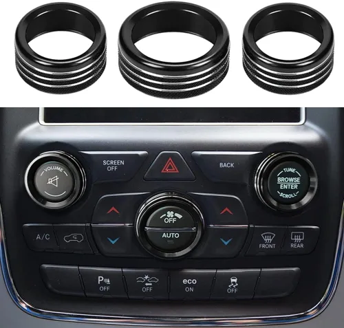 Vista 6 de Cubierta de botón del interruptor de volumen del aire acondicionado AC para Dodge Ram 1500 2500 3500 2013-2018 para Dodge Challenger Charger Durango