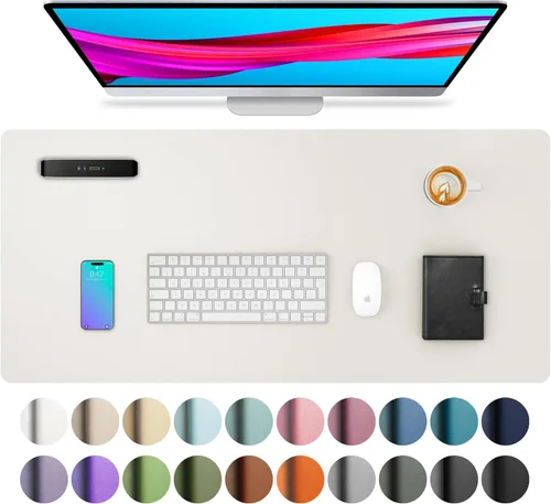 Vista 390 de Aothia Protector de escritorio de cuero, alfombrilla para mouse, alfombrilla de escritorio de oficina, 31.5 x 15.7 pulgadas, secante de escritorio