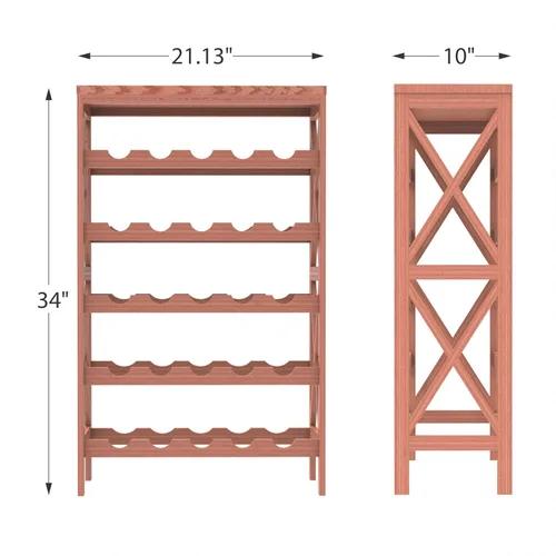 Vista 2 de Estante para botellas de vino – Soporte independiente para botellas de vino con mesa para cocina, bar, comedor o sala de estar – Estante para 25
