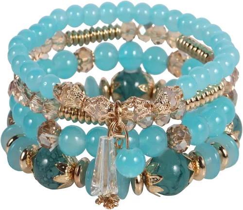 Vista 6 de Solosoya Bohemian Boho Stackable Bracelets for Women Set Girls Stretch Multilayer Stack Beads Colorful Beaded Charm Bracelets Girl Handmade Jewelry