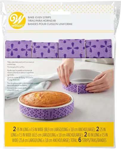 Vista 8 de Wilton Tiras de pastel para hornear uniformes, pasteles nivelados, juego
