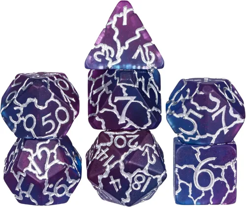 Vista 44 de DND - Juego de dados poliédricos RPG de 7 piezas para juegos de rol D&D (mezcla dorada, negro)