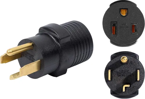 ONETAK NEMA 14-30P a 6-50R Compacto 240V 30 Amp Enchufe macho de 4 clavijas a 50 Amp 3 clavijas hembra Receptáculo Generador Soldador Secador EV