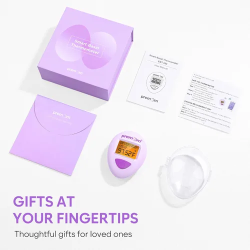 Vista 8 de Premom Termómetro corporal basal inteligente para ovulación: punta larga para manos libres, rastreador de ovulación digital con alta precisión