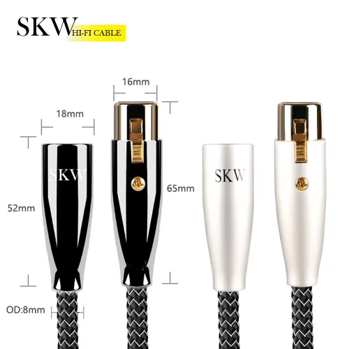 Vista 4 de SKW Cable de micrófono XLR equilibrado macho a hembra de alta gama WG Series A de 3 pines de 4.9 pies/4.9 ft (2 cables)