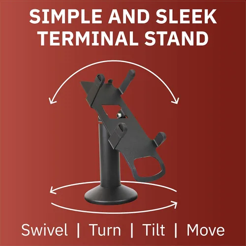 Vista 3 de DCCStands - Soporte giratorio e inclinable para terminales POS FD130 / FD150, atornillado y adhesivo, color negro