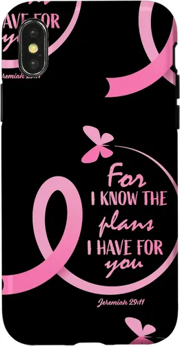 Vista 5 de Breast Cancer Gifts Women Mom Jeremiah 29 11 Butterfly Phone Case for iPhone 17