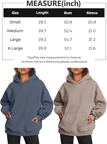 Vista 6 de Trendy Queen Sudaderas con capucha de gran tamaño para mujer, sudaderas de forro polar, suéteres de manga larga, ropa de otoño con bolsillo