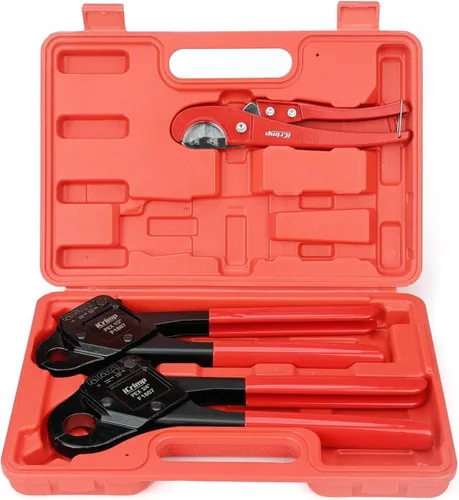 Vista 7 de iCrimp - Herramientas de crimpado PEX de cabeza angulada que funcionan en tubos PEX de 1 pulgada con medidor Go/No-Go que se adapta a todas