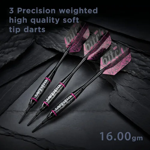 Vista 5 de Viper de GLD Products Estuche para dardos de punta suave Vanity con estuche de almacenamiento/viaje: Dart Bitch, 16 gramos, rosa, 20-0317-16