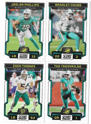 Vista 2 de 2023 Panini Score Football Miami Dolphins Team Set Gift Pack 2023 Score Team Plus Bonus Dolphins Set 2010-2022