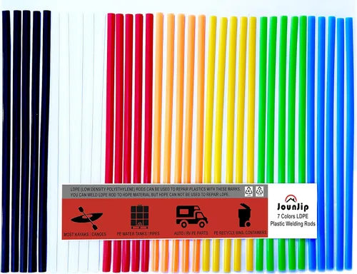 JounJip Varillas de soldadura de plástico LDPE (7 colores) – Varillas planas de polietileno de baja densidad para reparación de kayak, canoa, tanque