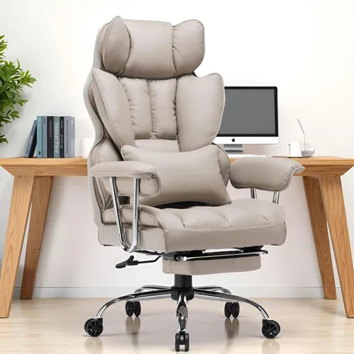Vista 12 de Efomao - Silla ejecutiva de escritorio para oficina, con reposapiés, soporte lumbar y capacidad de carga hasta 450 libras, silla de computadora