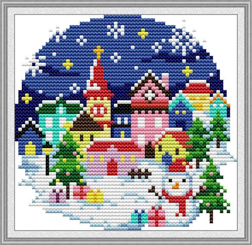 Vista 8 de Howie's Needlepoint Kits de Punto de Cruz, Kits de Bordado con Patrón Preimpreso 11CT, Gama Completa de Kits de Inicio Estampados