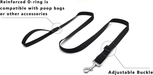 Vista 2 de TAIAN Correa ajustable de nailon para perro, correas de perro de 6 pies de largo para perros medianos y grandes