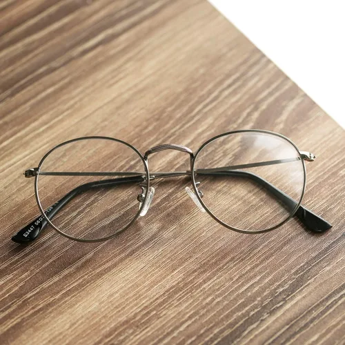 Vista 6 de Pro Acme Marco clásico redondo de metal transparente para lentes unisex (2 pares, dorado + plomizo)